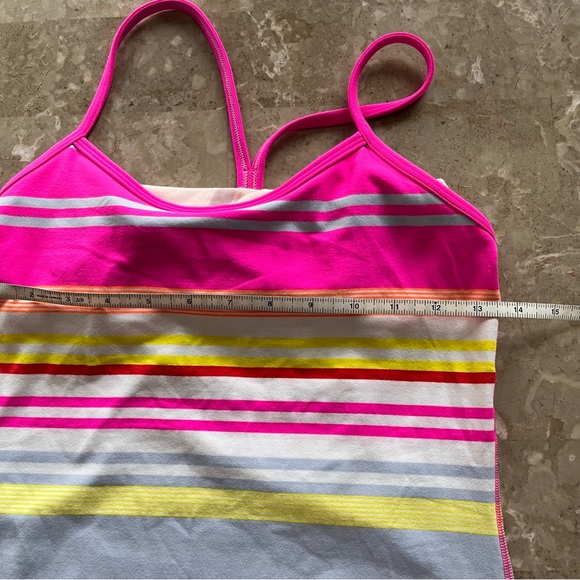 Lululemon power y pink multi stripe tank top - Picture 7 of 8